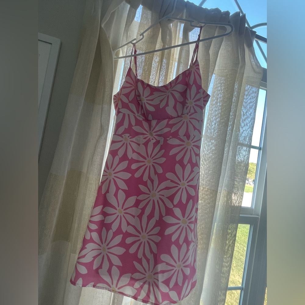 Pink Floral Mini Dress
